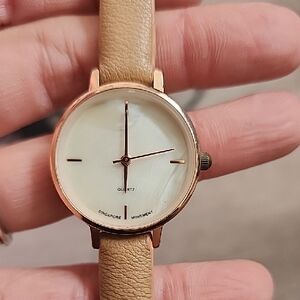 Geneve Japanese Movement Watch Rose Gold Tone